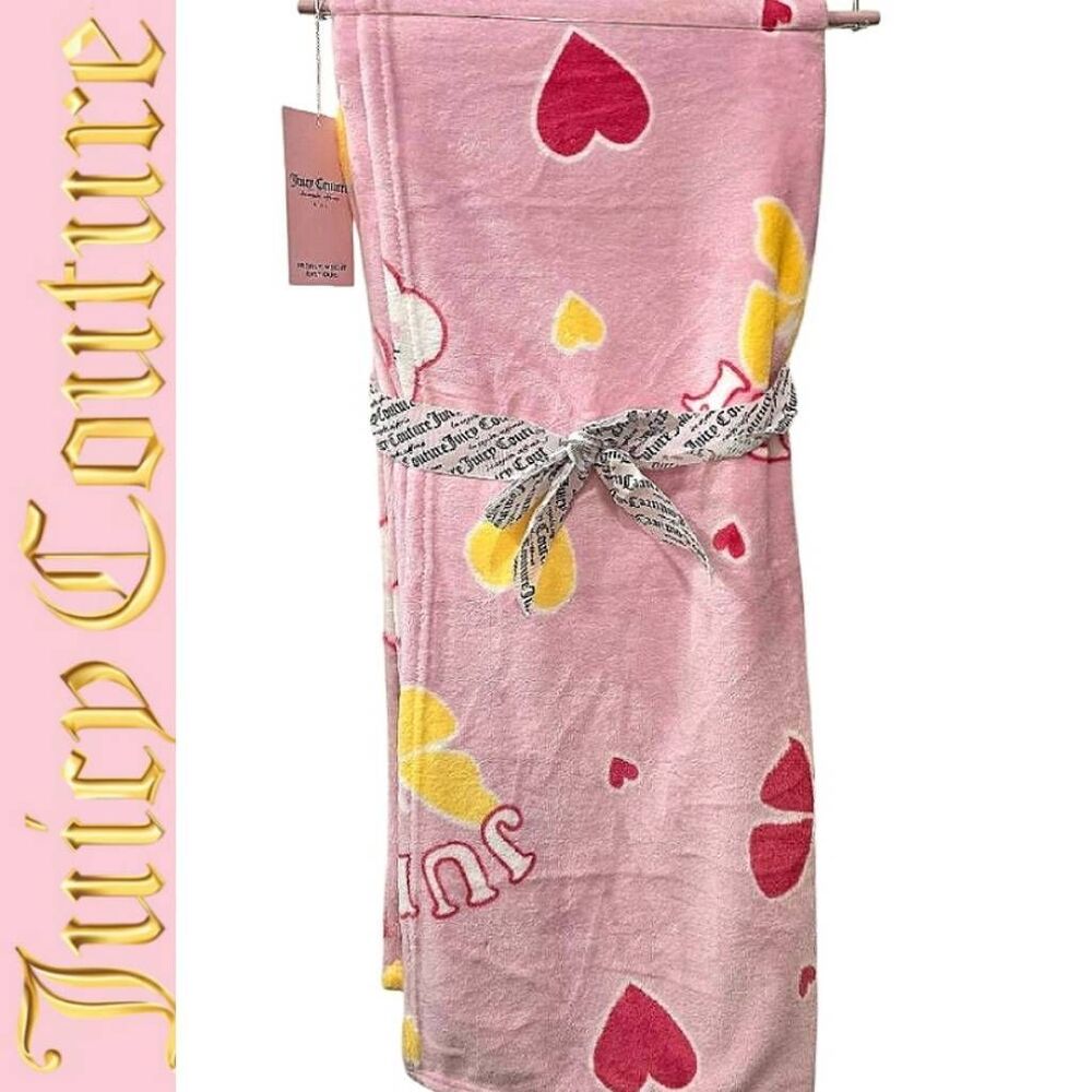 Juicy‎ Couture Kids Logo Butterfly & Clouds Plush Throw Blanket
